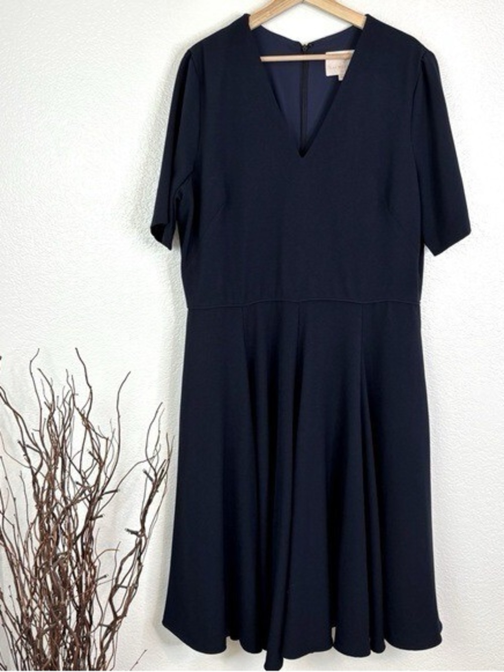 Elegant Navy Fit-and-Flare Dress